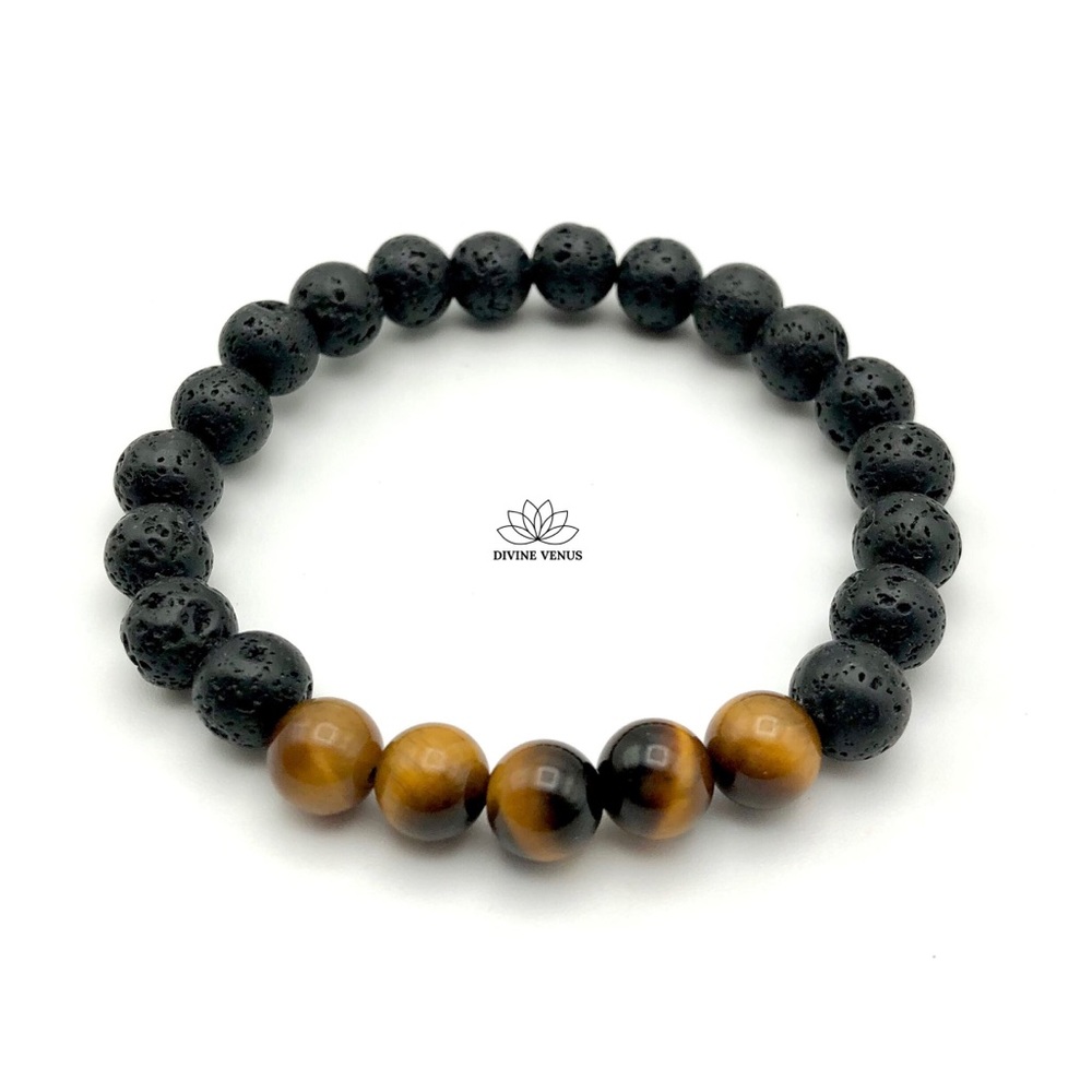 Tiger's Eye Lava Rock Bracelet